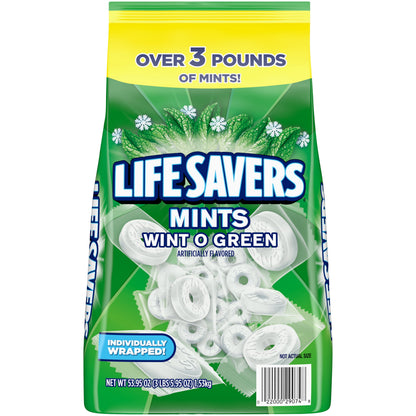 Life Savers Life Savers Wint-O-Green Mints, Bulk Hard Candy, 53.95 oz Bag