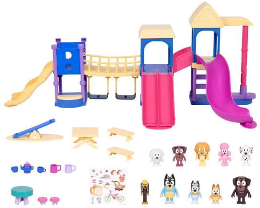 Bluey Bluey's Playdate Playground Playset with Bluey & Friends, 24 Pieces